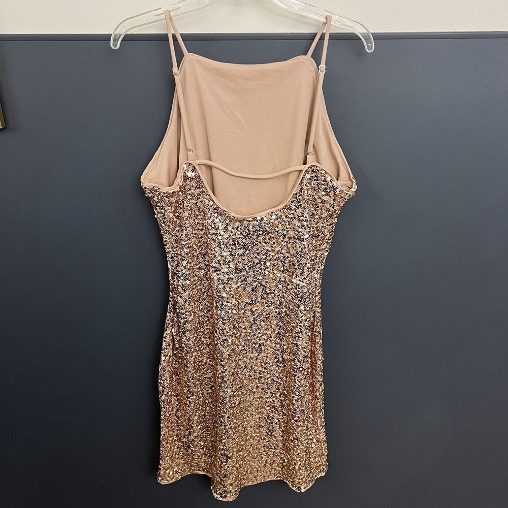 Blashe Solid Sequin Spaghetti Strap Dress Size Xl… - image 5